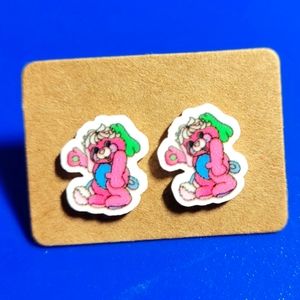 Pink Popple Acrylic Stud Earrings